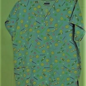 Smiley Bandaids Scrub Top Women's Scrubs